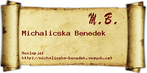 Michalicska Benedek névjegykártya